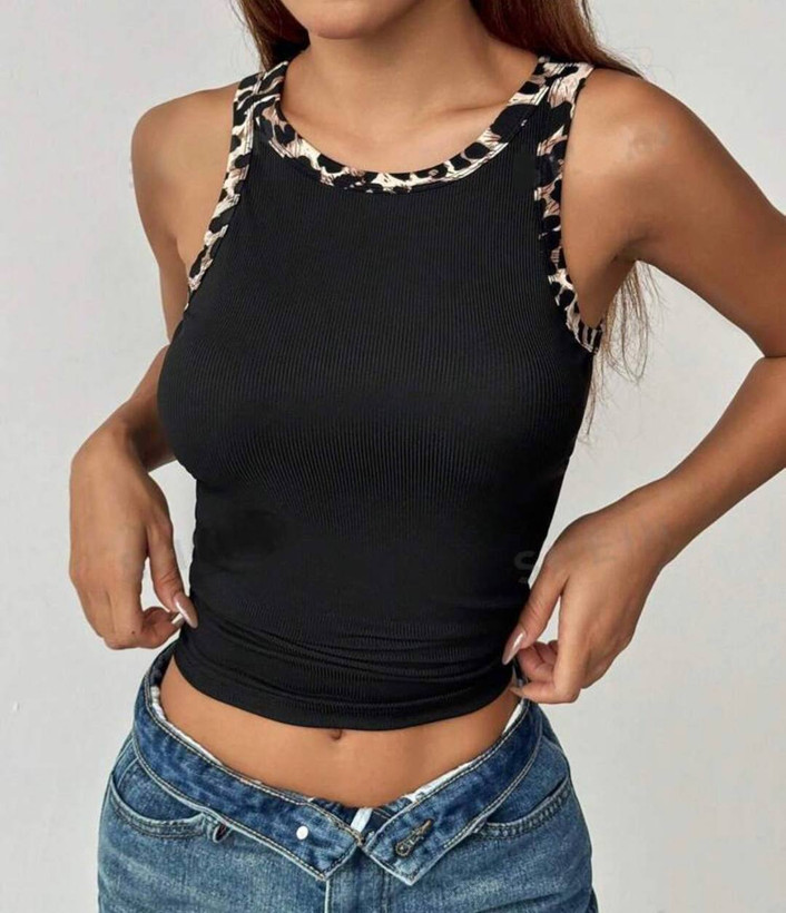 تاپ حلقه ای بلند پلنگی